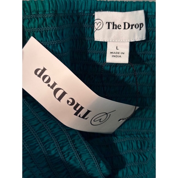 The drop nwt green smocked dress size large - Picture 2 of 7